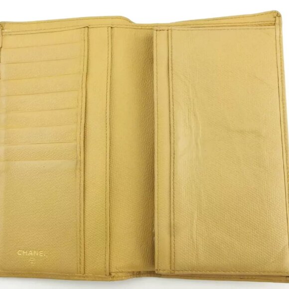 CHANEL wallet here button beige leather Authentic used L3185 - Picture 5 of 9